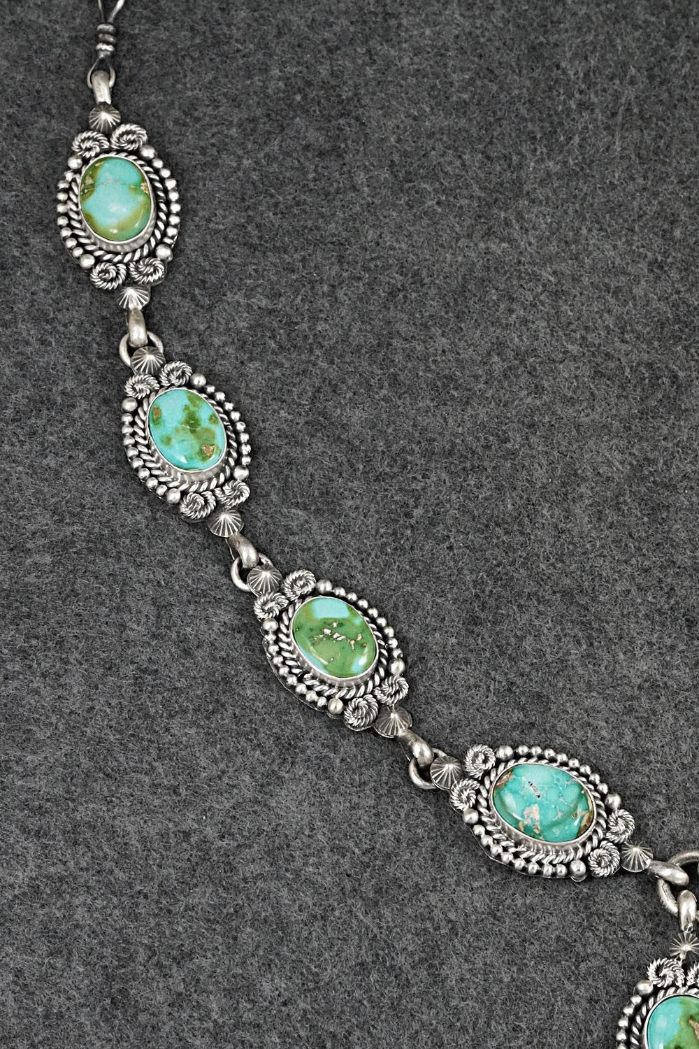 Turquoise & Sterling Silver Necklace and Earrings Set - Rosita Calladitto