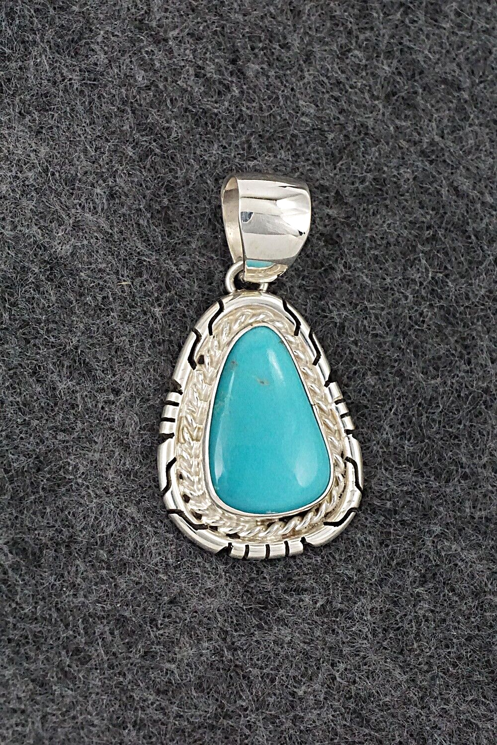 Turquoise & Sterling Silver Pendant - Johnny Frank