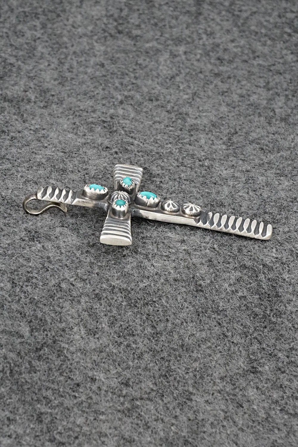Turquoise & Sterling Silver Pendant - Martha Cayatineto