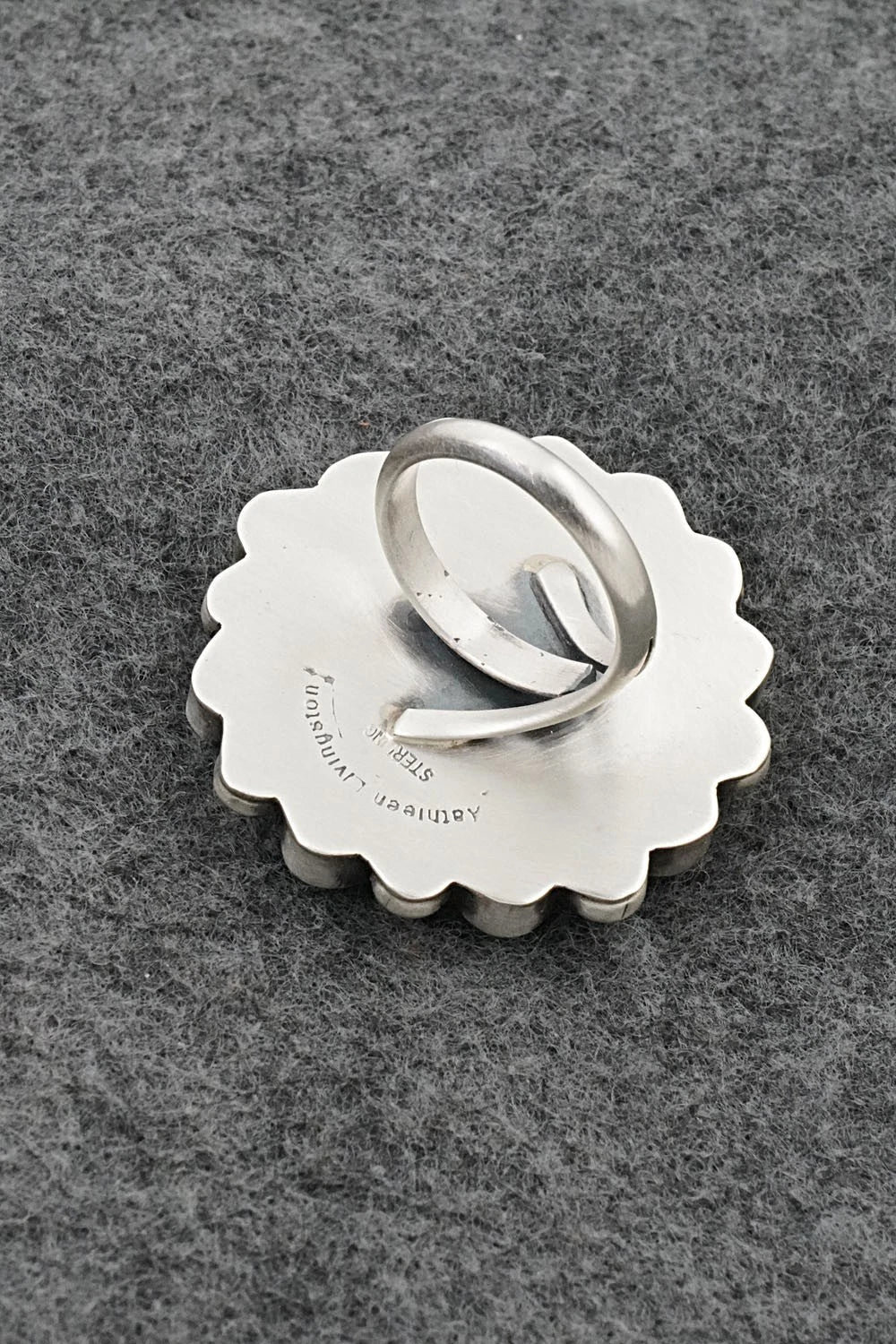 Turquoise & Sterling Silver Ring - Kathleen Livingston - Size Adjustable