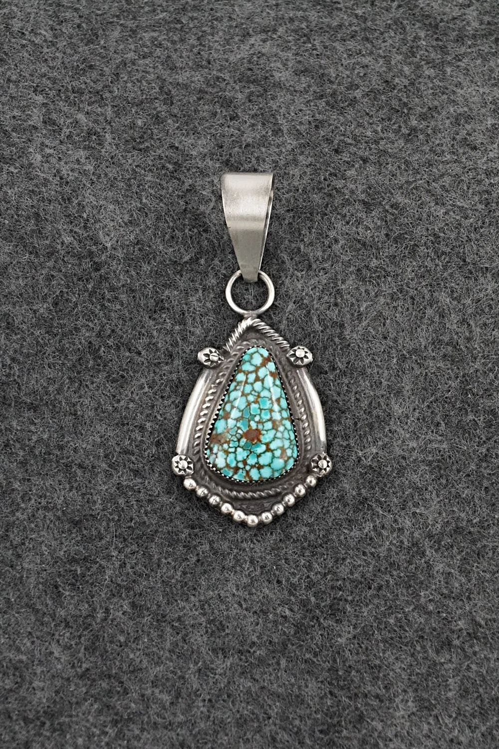 Turquoise & Sterling Silver Pendant - Leslie Nez