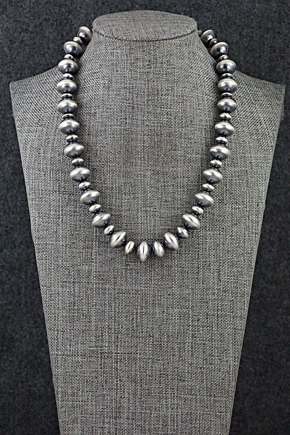 Sterling Silver Navajo Pearl Necklace 16" - Tonisha Haley
