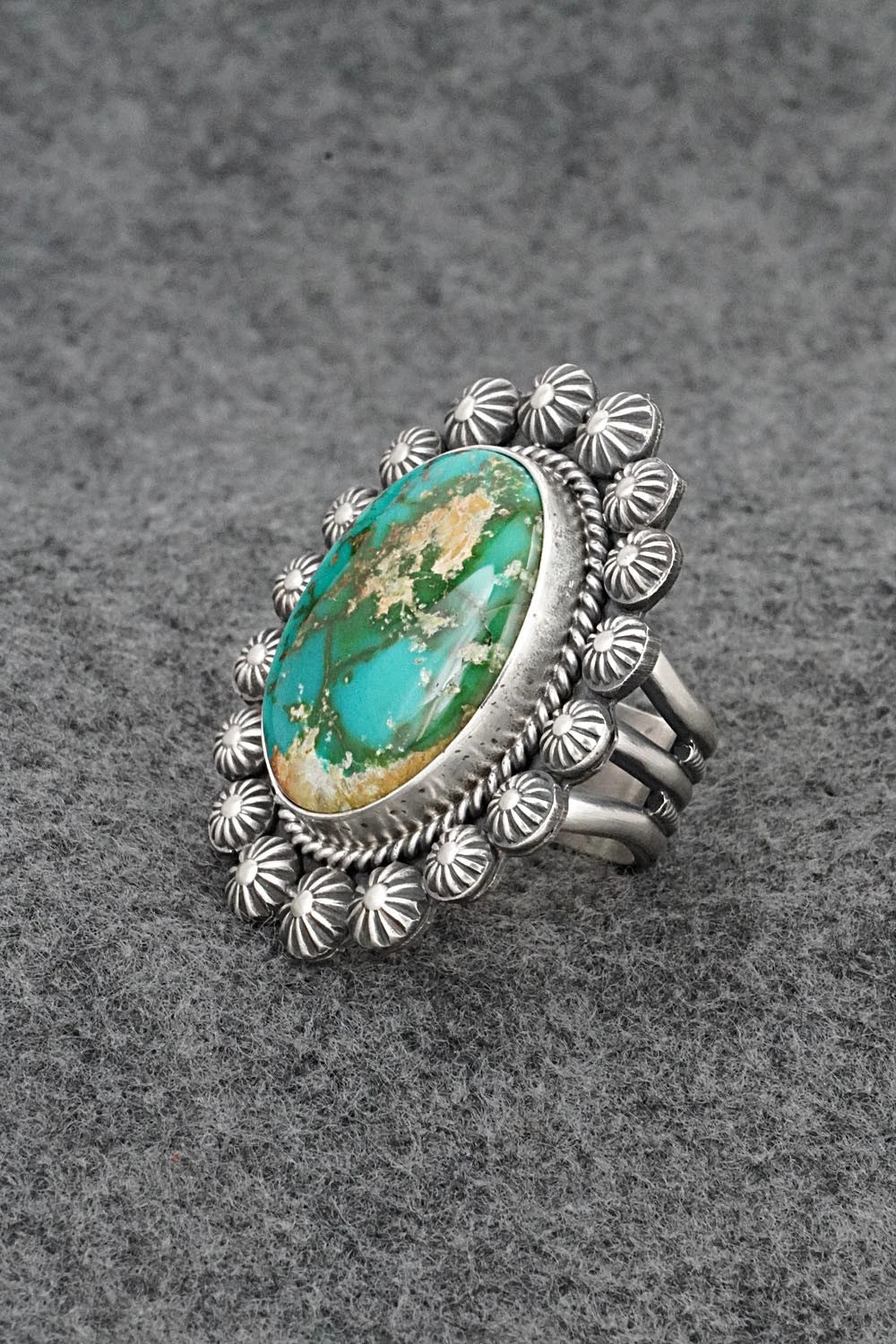 Turquoise & Sterling Silver Ring - Michael Calladitto - Size 8.5