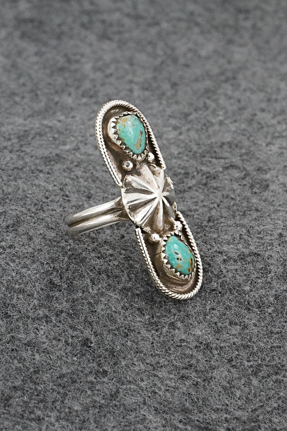 Turquoise & Sterling Silver Ring - Priscilla Reeder - Size 8