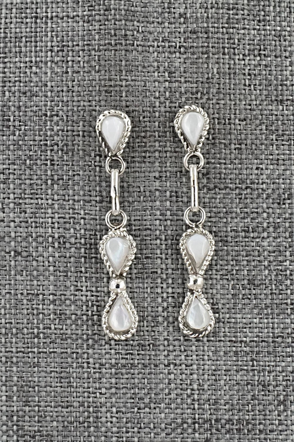 Mother of Pearl & Sterling Silver Earrings - Carol Lateyice