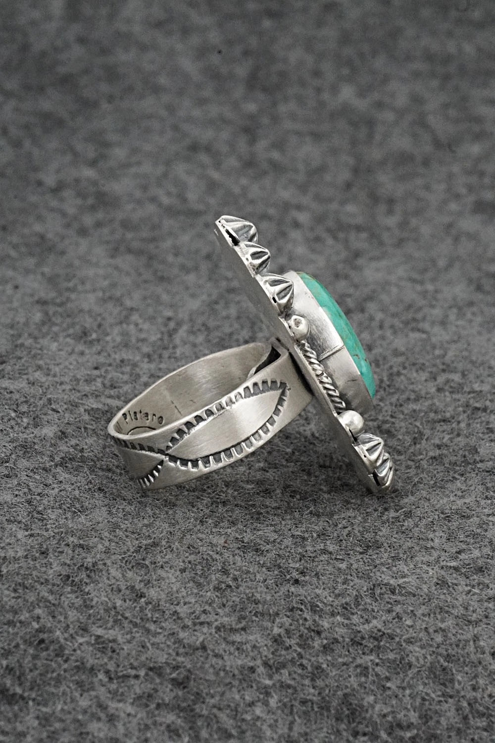 Turquoise & Sterling Silver Ring - Cordell Platero - Size Adjustable
