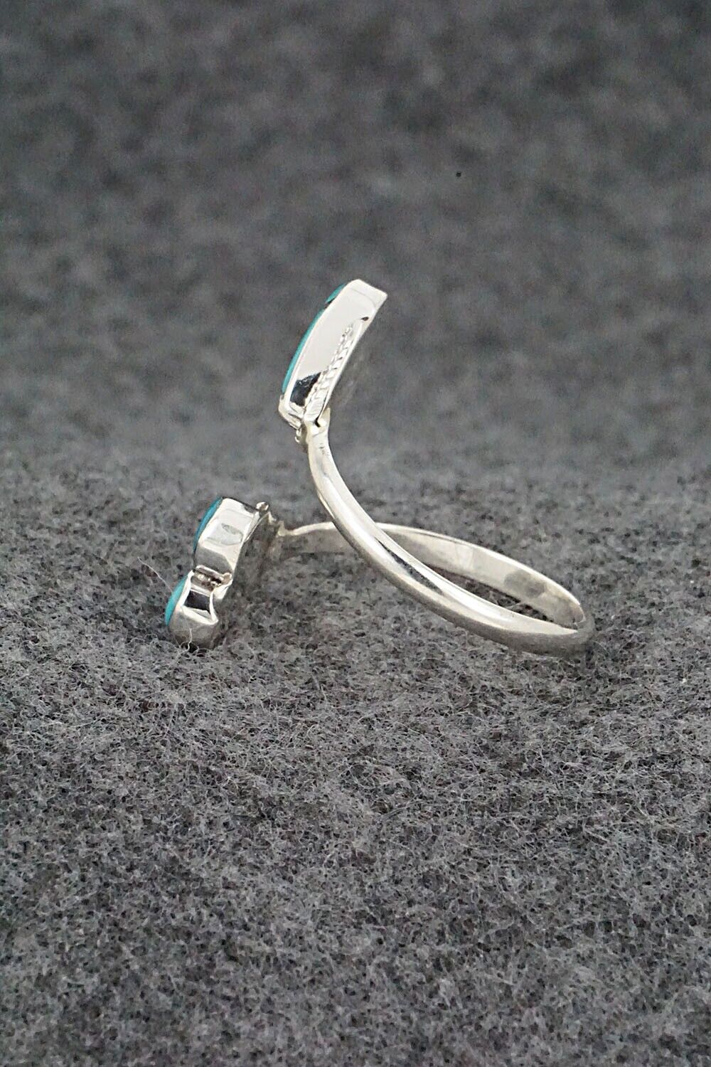 Turquoise & Sterling Silver Ring - Velda Nastacio - Size 9 Adj.