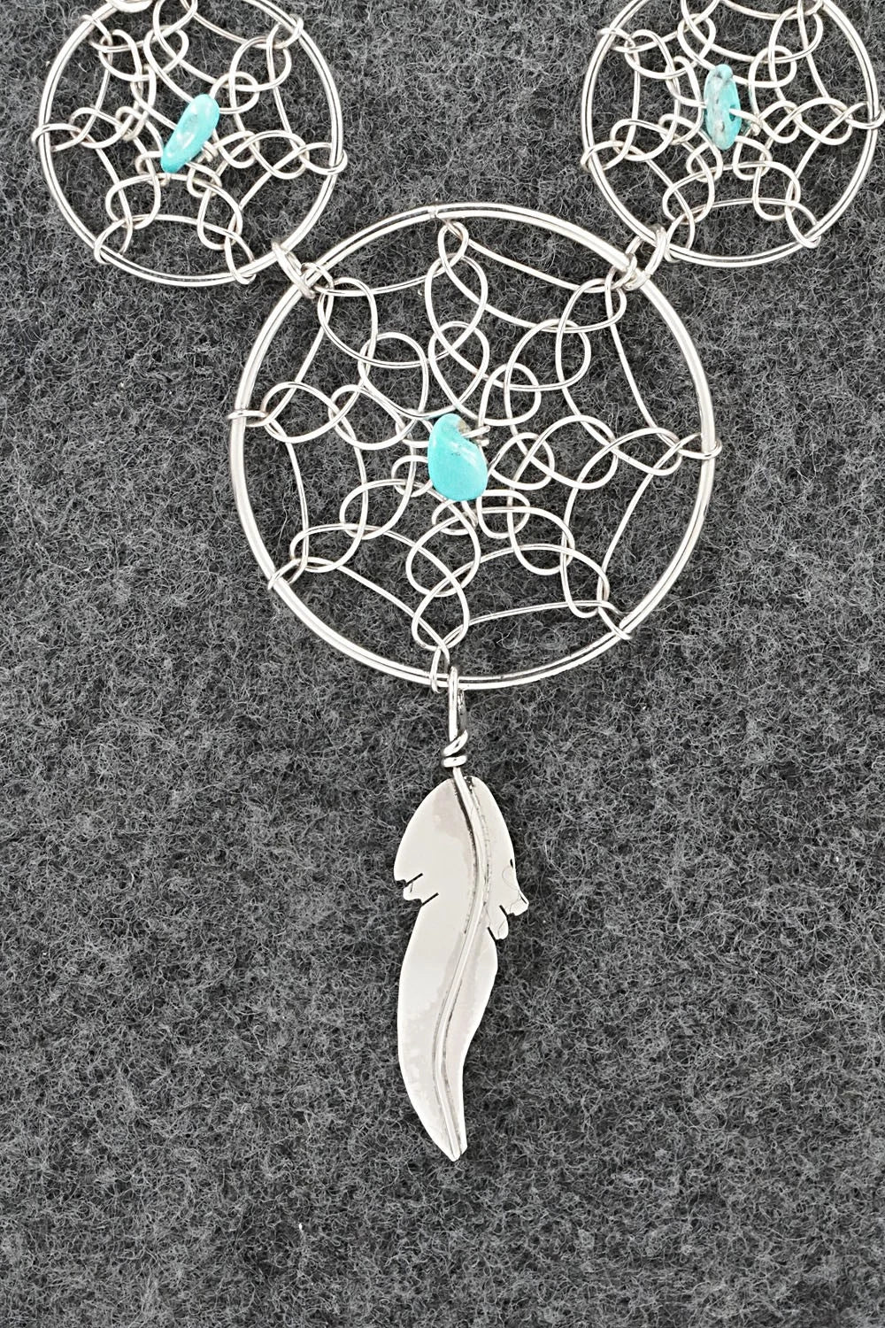 Turquoise & Sterling Silver Necklace - Lorenzo Arviso