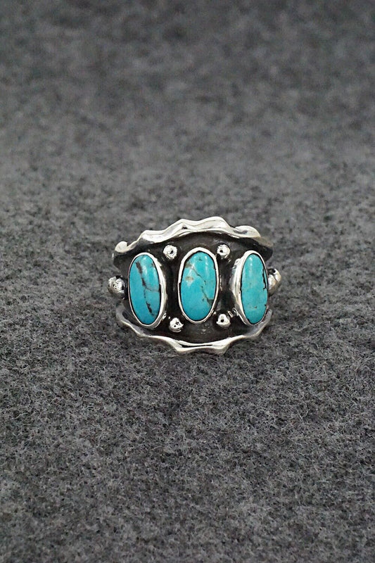 Turquoise & Sterling Silver Ring - Andrew Vandever - Size 9