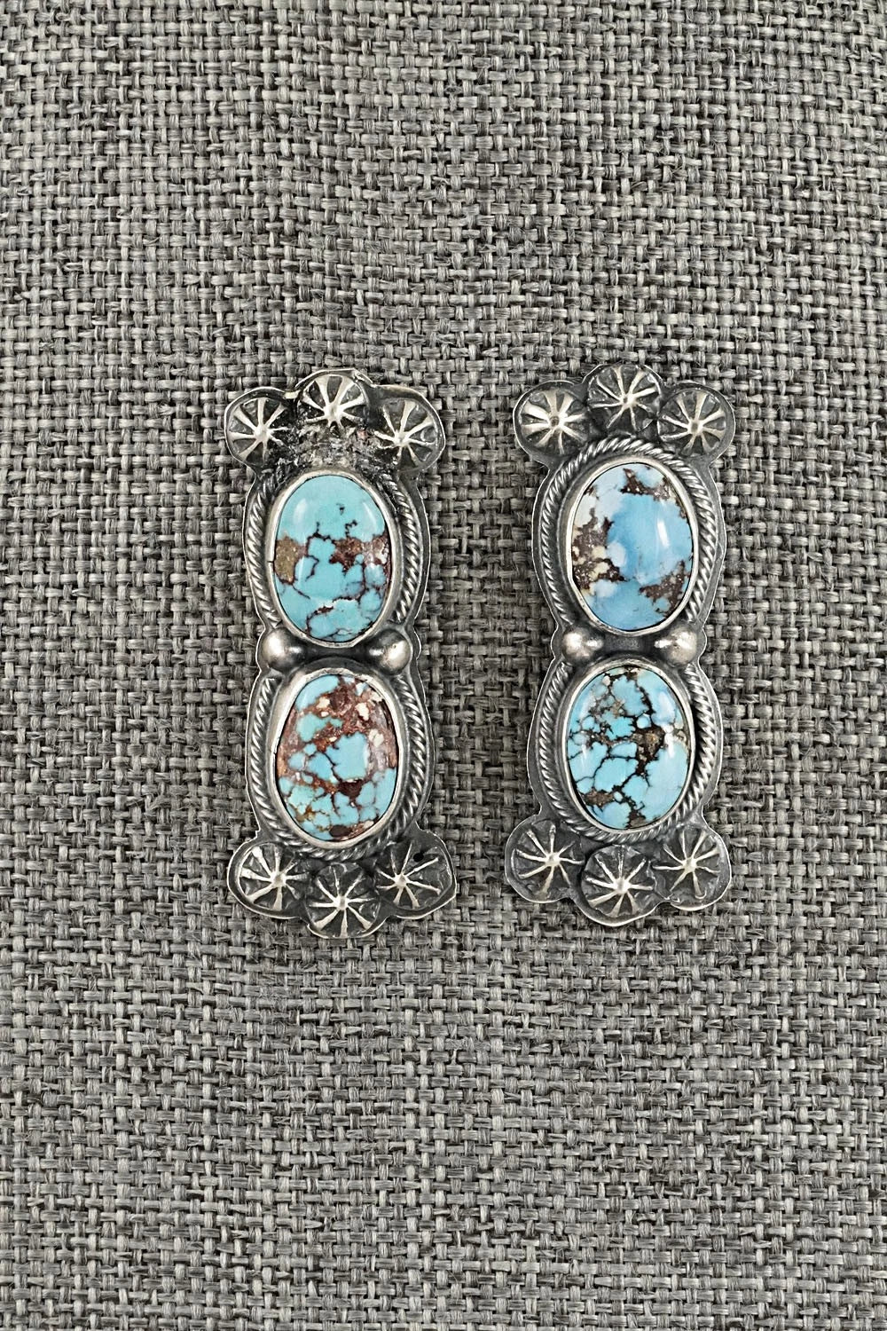 Turquoise & Sterling Silver Necklace and Earrings Set - Darrin Livingston