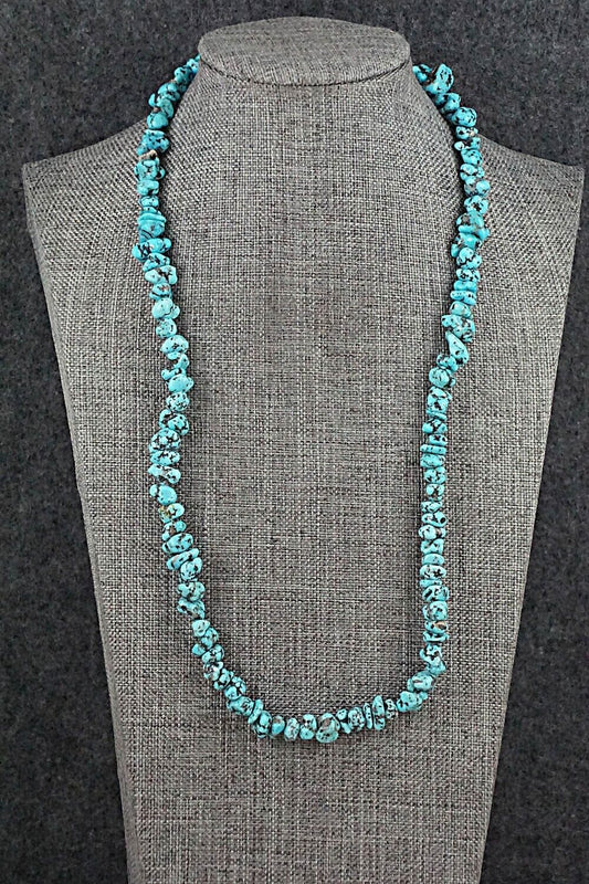 Turquoise & Sterling Silver Necklace 22" - Louise Joe