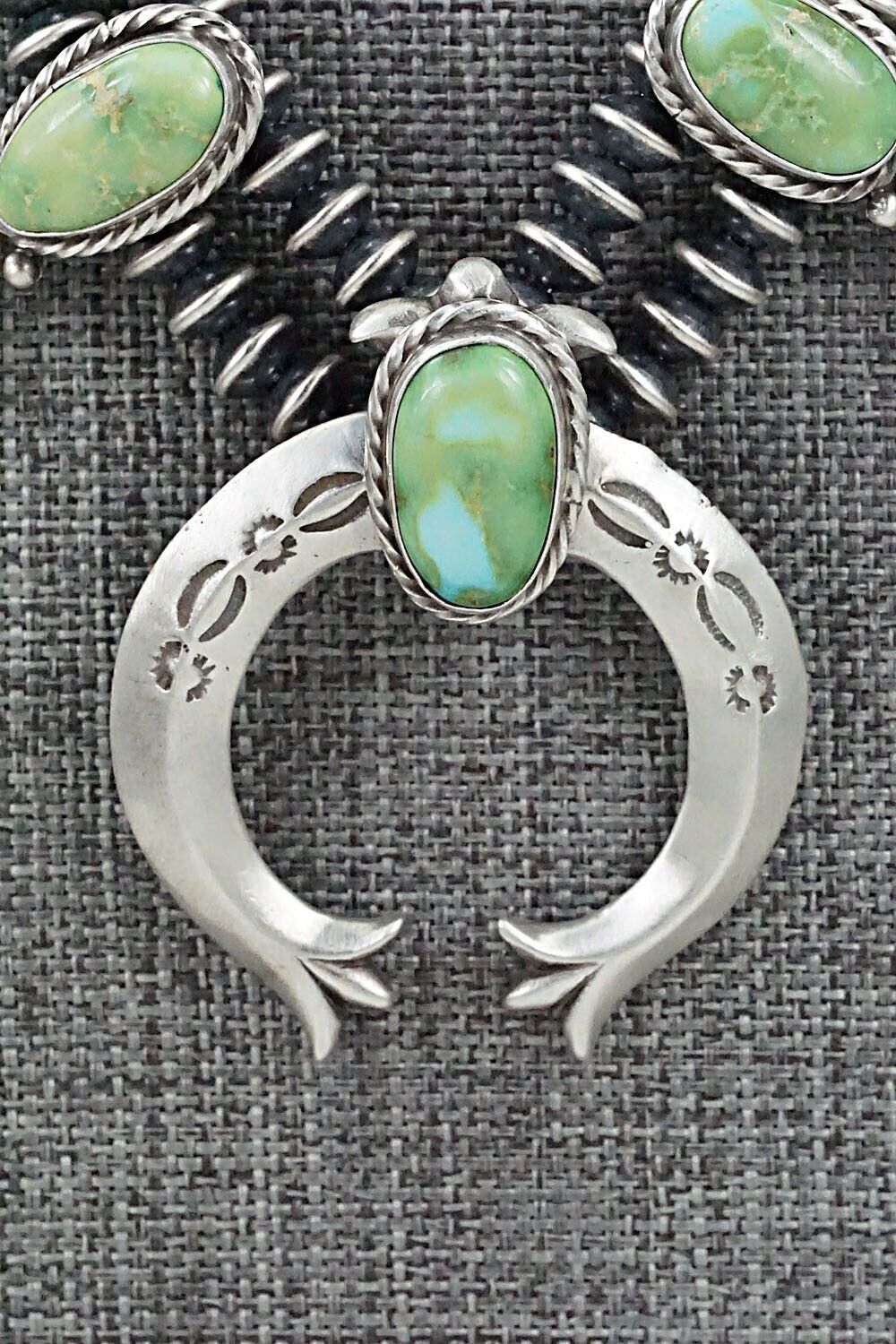 Turquoise & Sterling Silver Squash Blossom Set - Adrienne Gordon