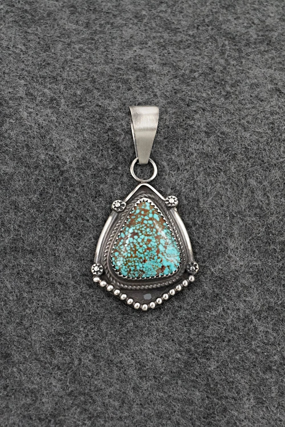 Turquoise & Sterling Silver Pendant - Leslie Nez