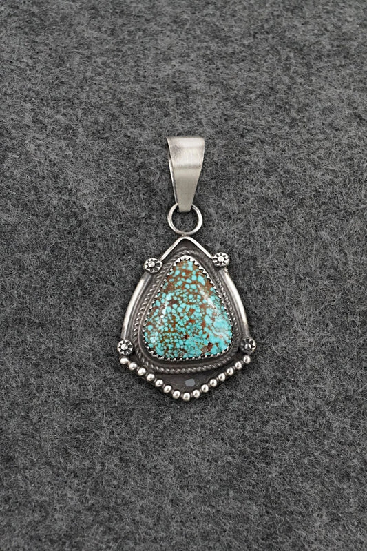 Turquoise & Sterling Silver Pendant - Leslie Nez