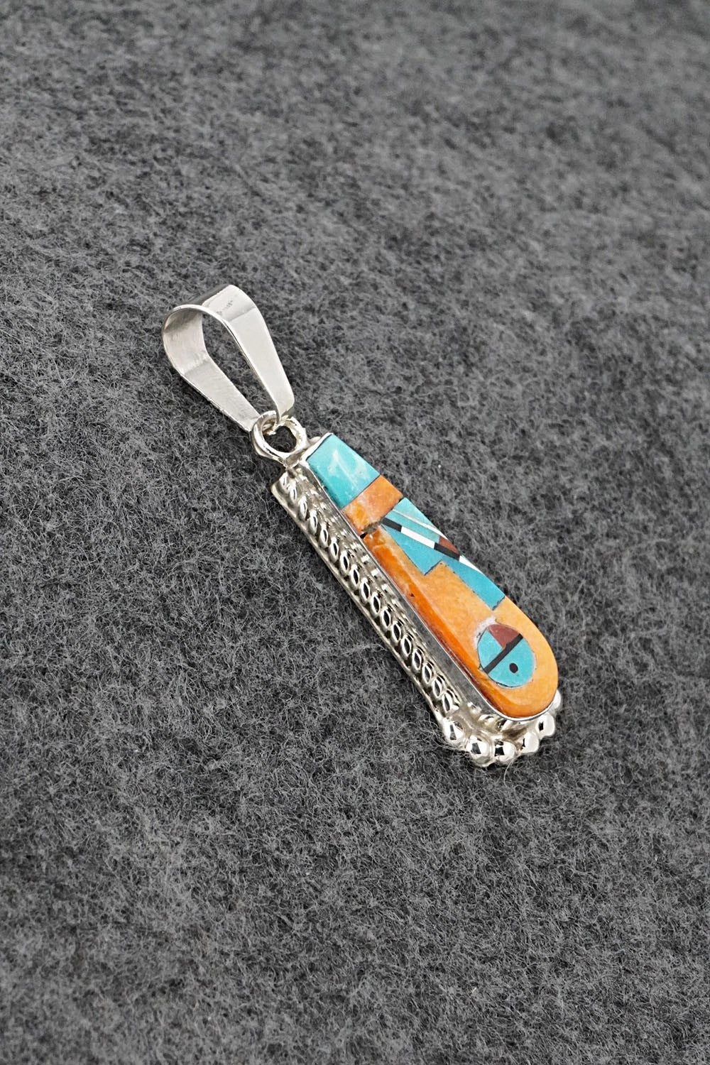 Multi Stone & Sterling Silver Pendant - Rayland Edaakie