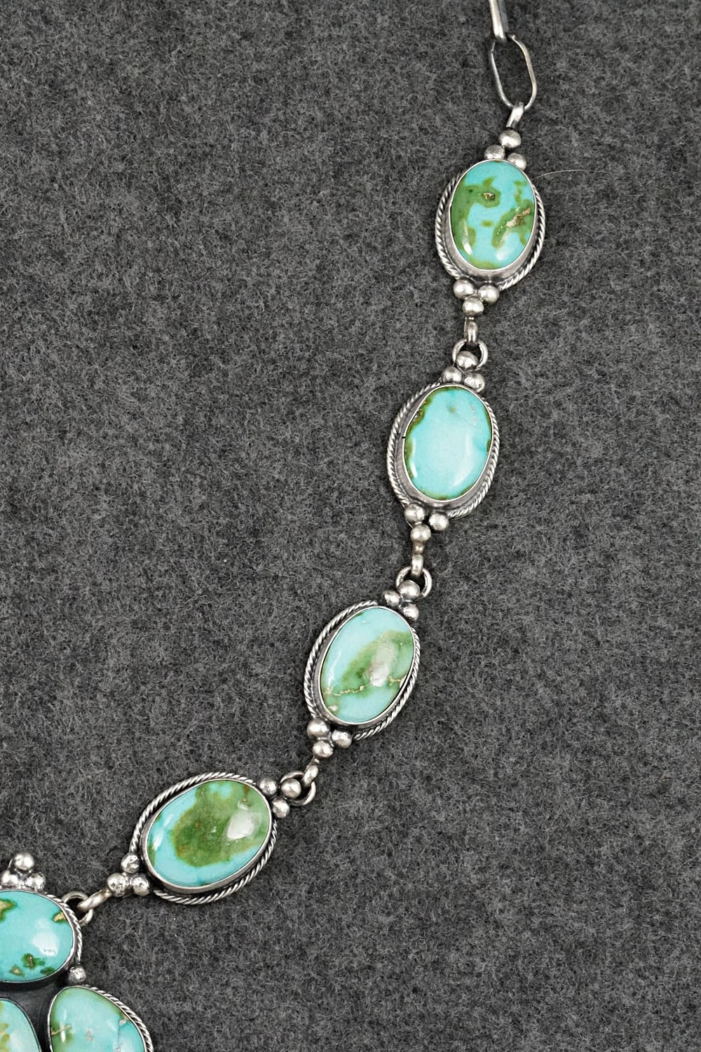 Turquoise & Sterling Silver Necklace and Earrings Set - Darrin Livingston