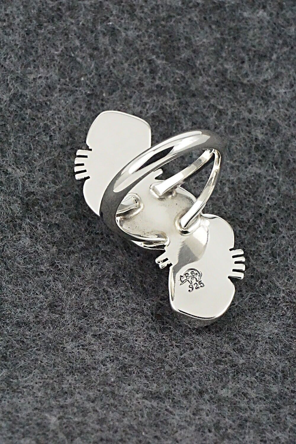 Multi-Stone & Sterling Silver Inlay Ring - James Manygoats - Size 6.5