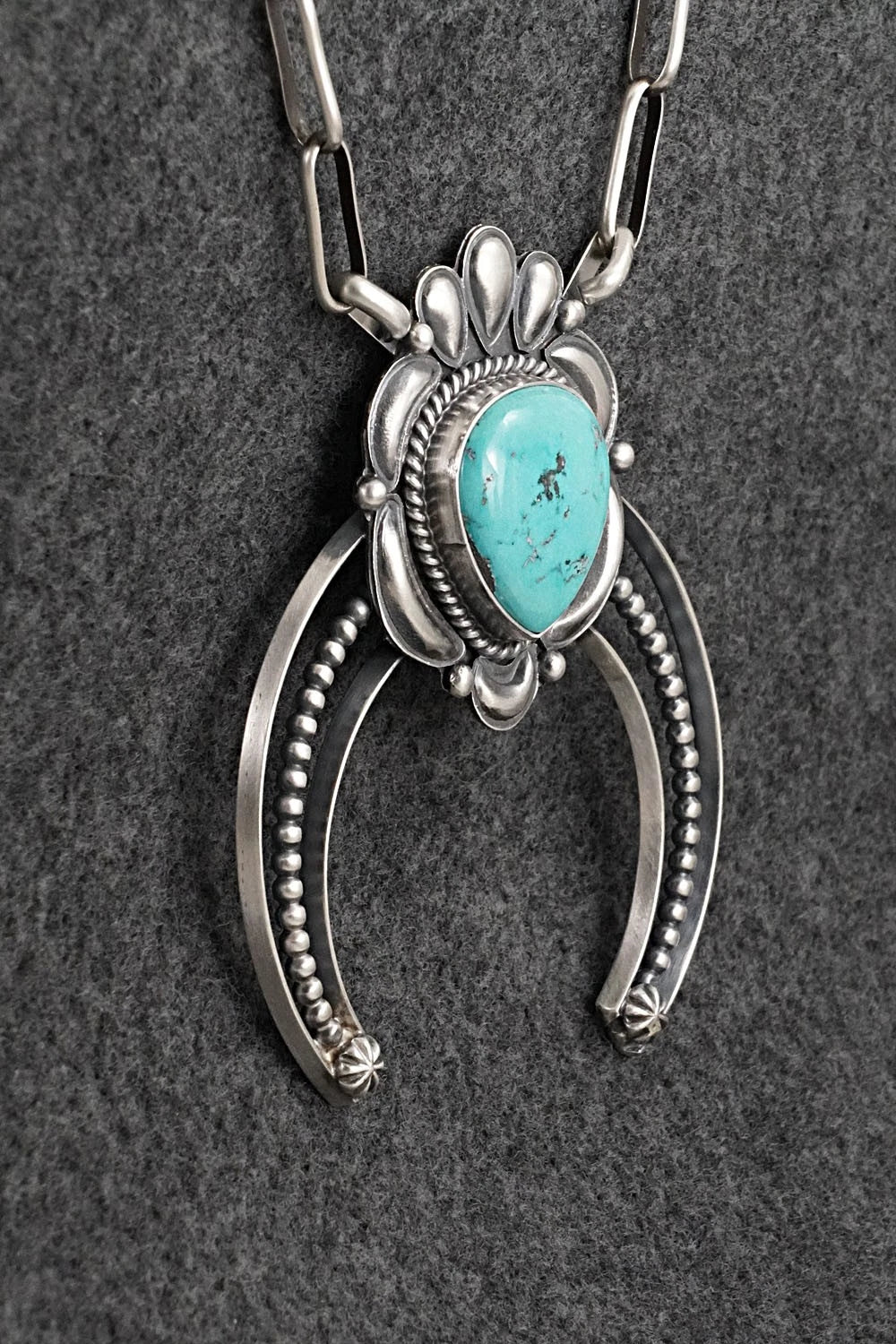 Turquoise & Sterling Silver Necklace - Raymond Delgarito