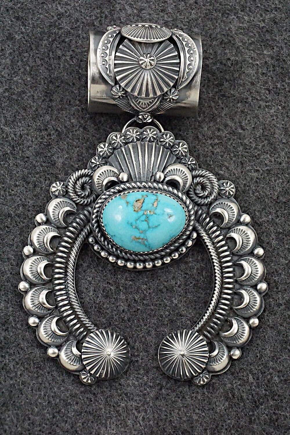 Turquoise & Sterling Silver Pendant - Delbert Gordon