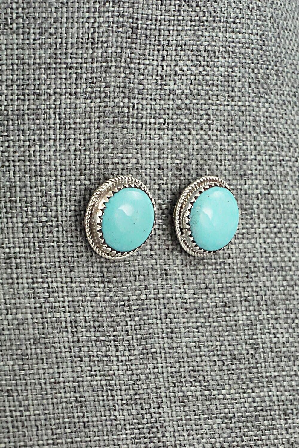 Turquoise & Sterling Silver Earrings - Ernest Hawthorne