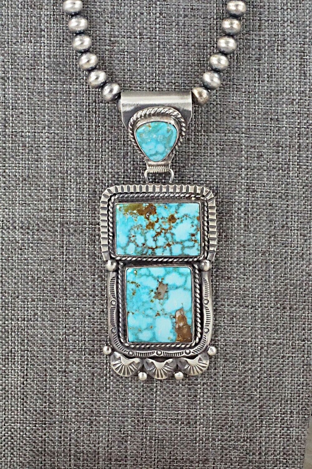 Turquoise & Sterling Silver Necklace - Raymond Delgarito