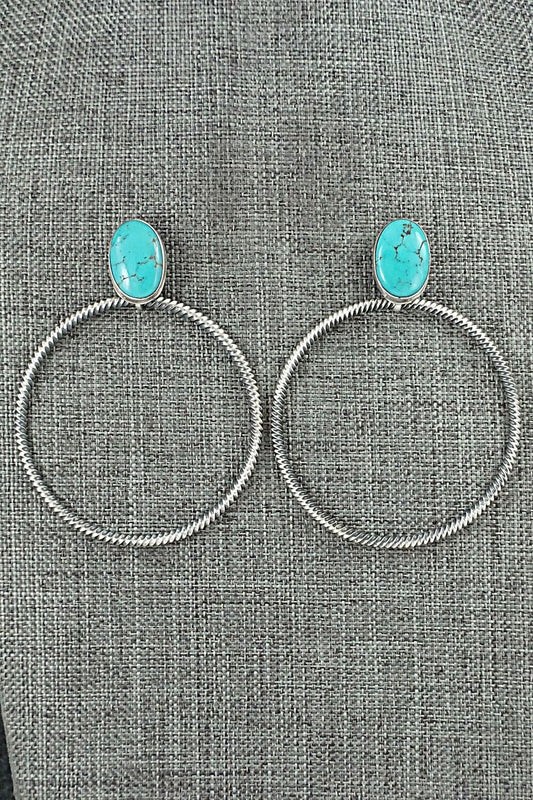 Turquoise & Sterling Silver Earrings - Verley Betone