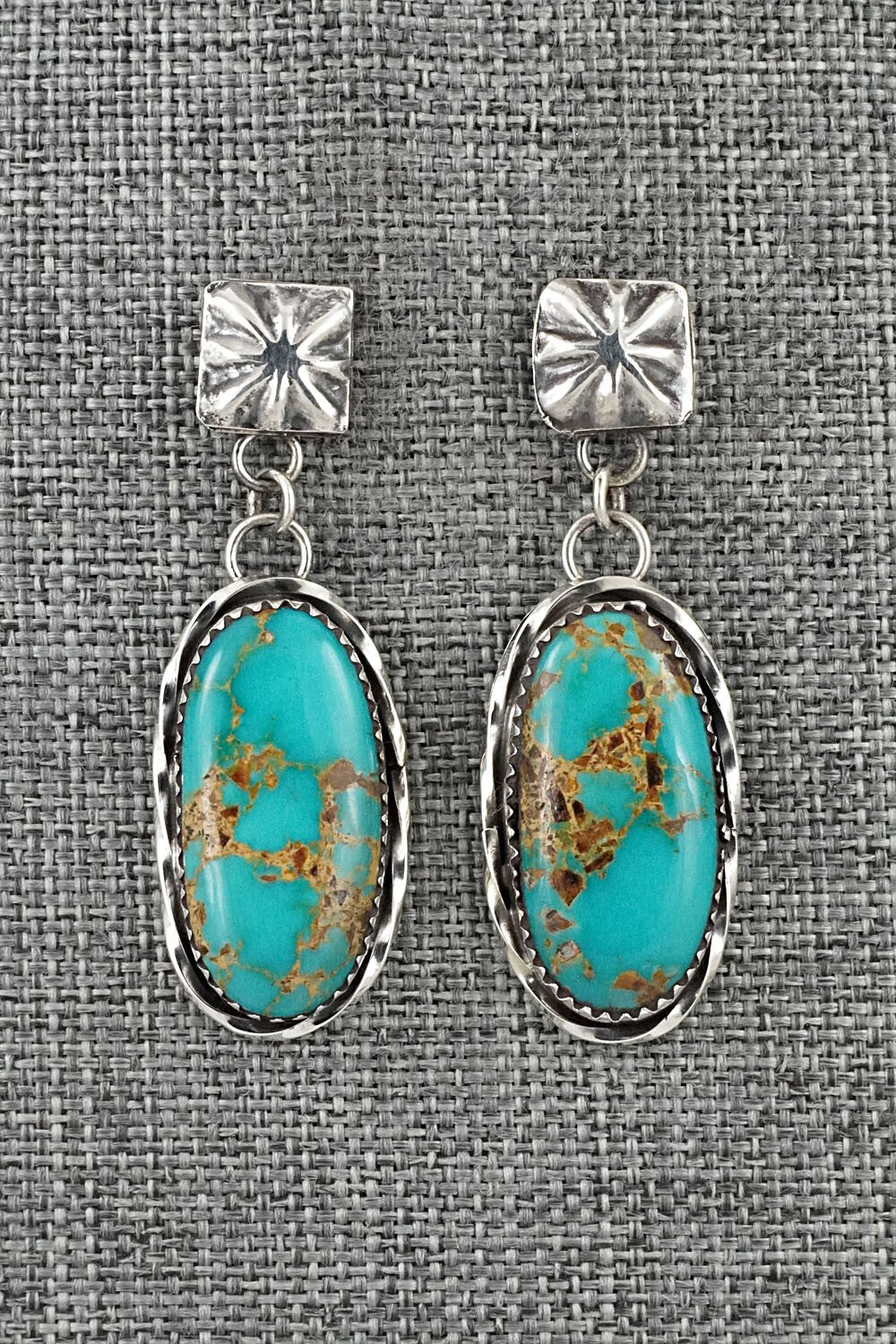 Turquoise & Sterling Silver Earrings - Ernest Hawthorne
