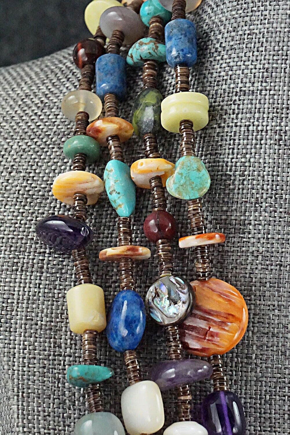 Multi Stone and Sterling Silver Necklace - Helen Tsosie