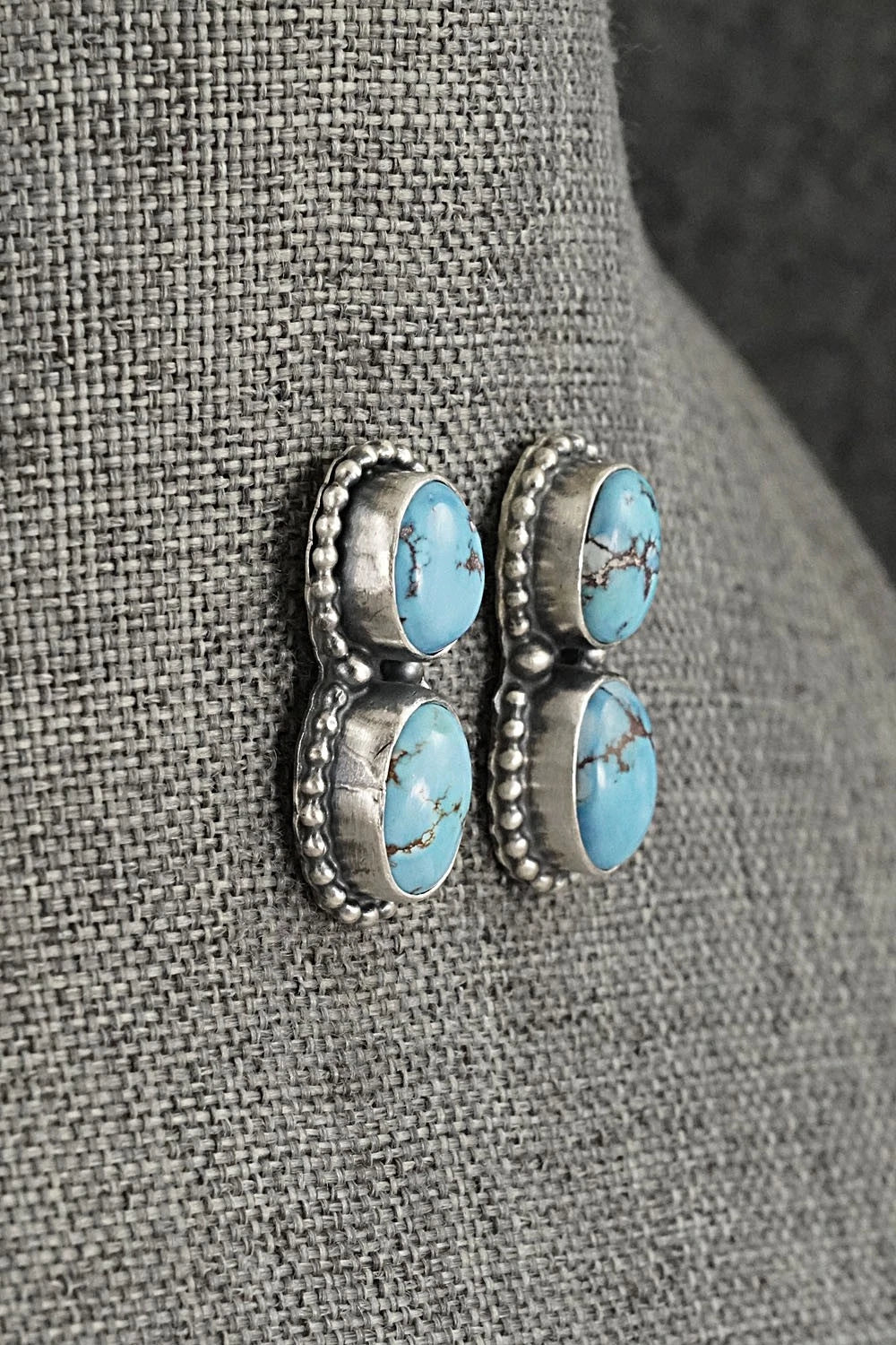 Turquoise & Sterling Silver Necklace and Earrings Set - Darrin Livingston