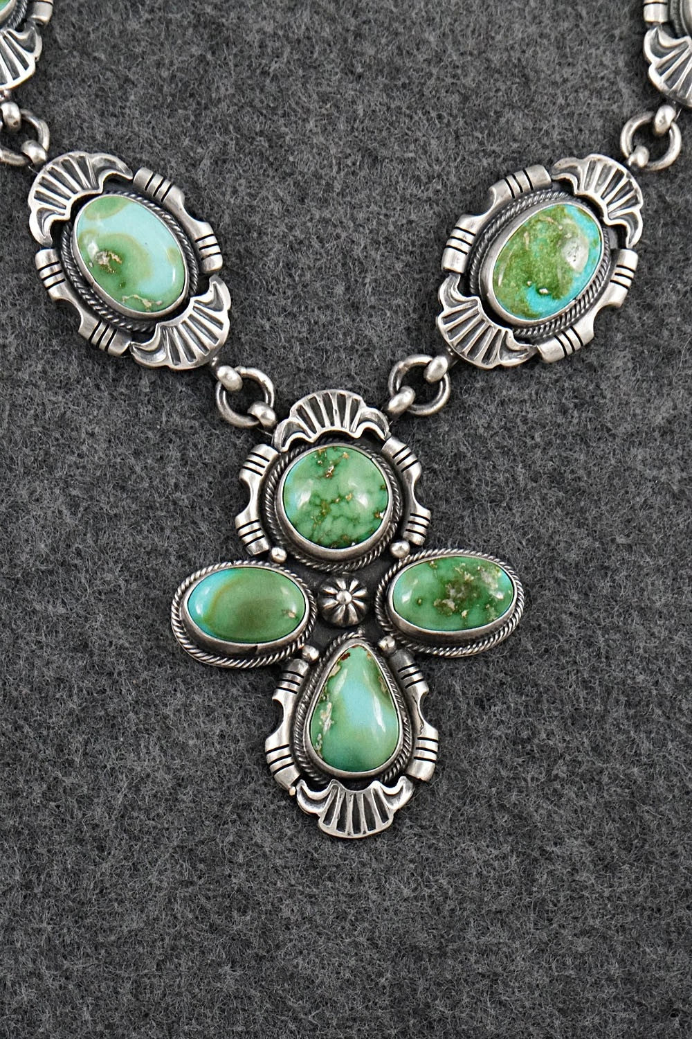 Turquoise & Sterling Silver Necklace and Earrings Set - Jackson Hoskie