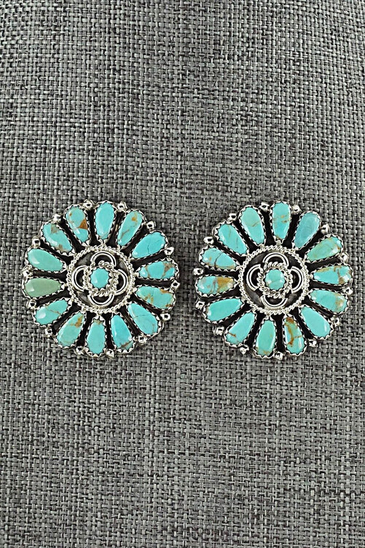 Turquoise and Sterling Silver Earrings - Zeita Begay