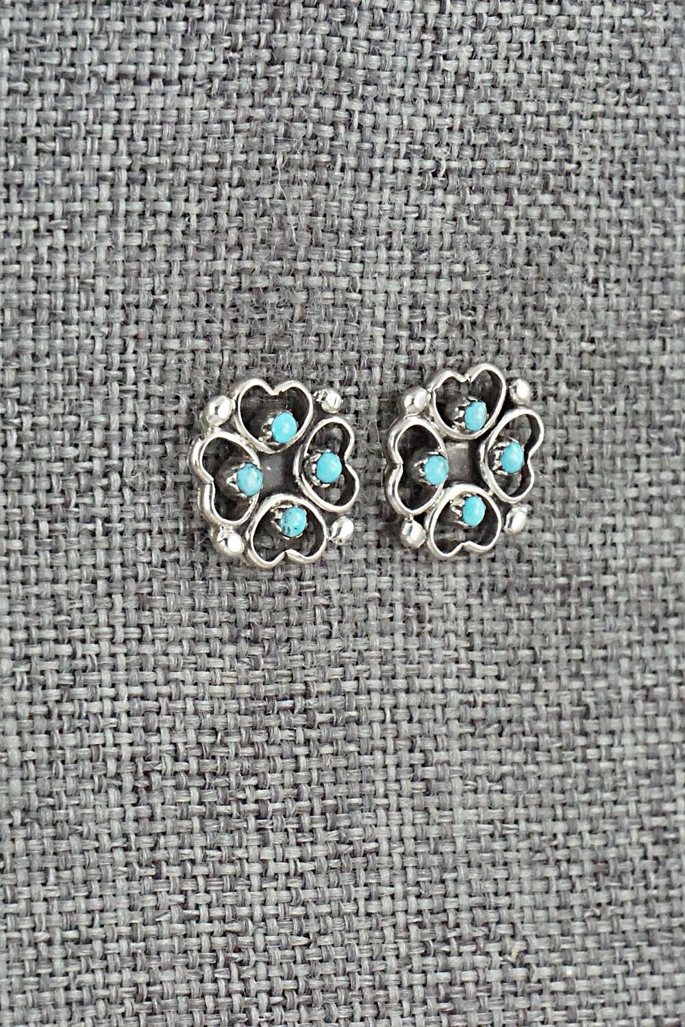 Turquoise & Sterling Silver Earrings - Dorothy Natachu