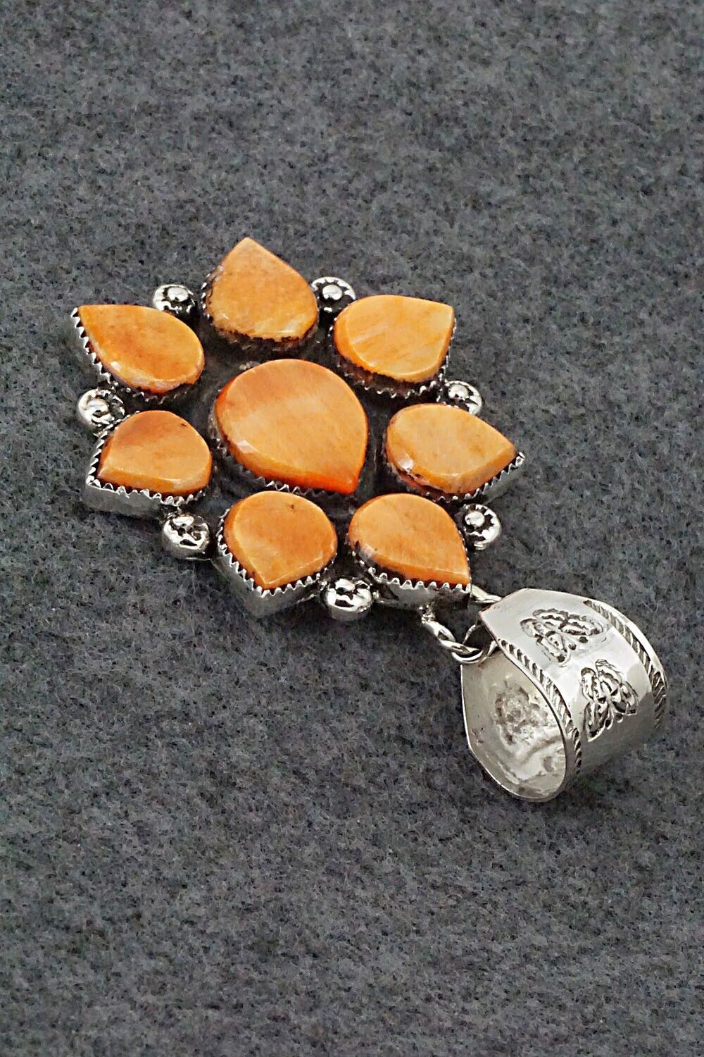 Spiny Oyster and Sterling Silver Pendant - Selina Warner