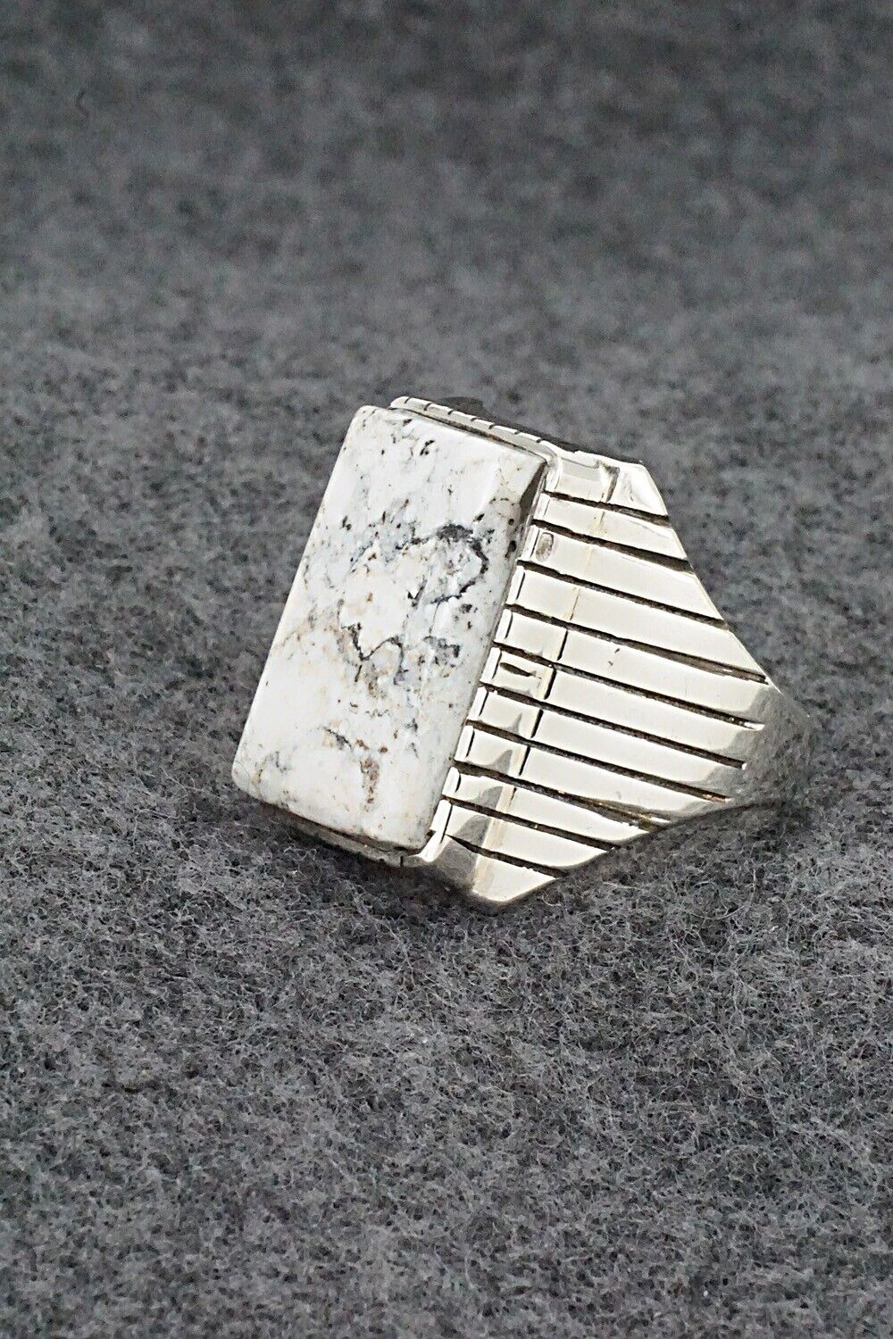 White Buffalo & Sterling Silver Ring - Trevor Jack - Size 11.5