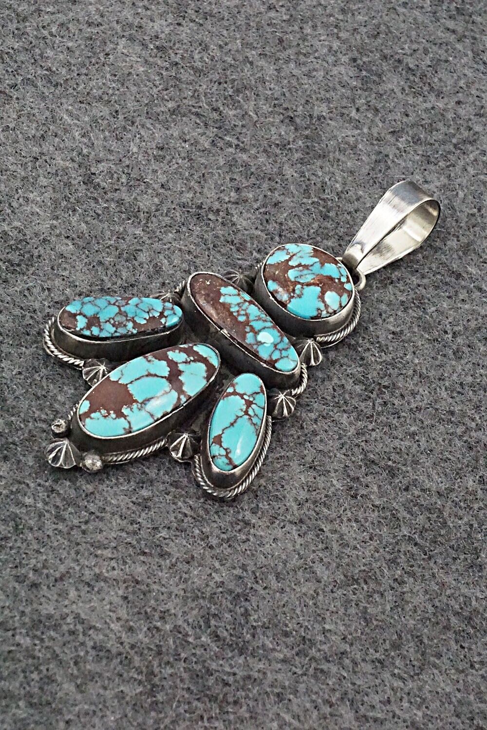 Turquoise & Sterling Silver Pendant & Earrings Set - Darrin Livingston