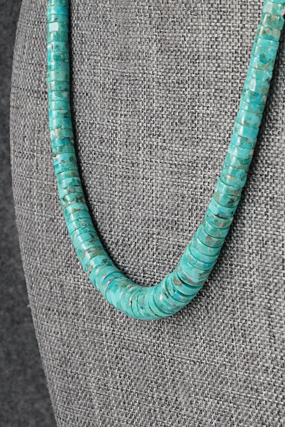 Turquoise & Sterling Silver Necklace 18" - Doreen Jake