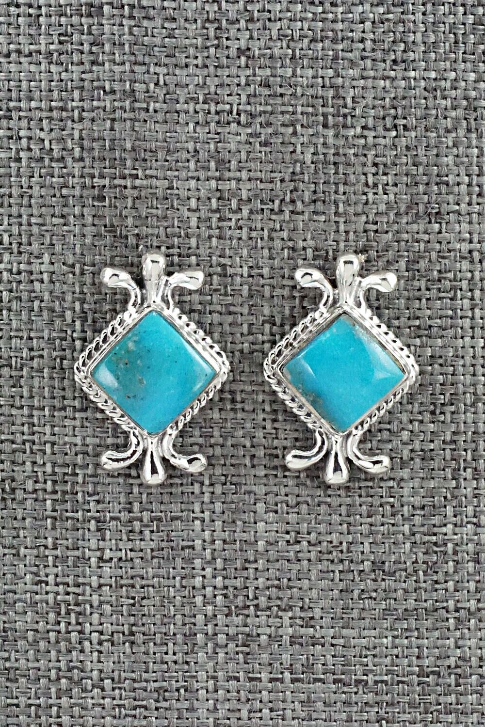 Turquoise and Sterling Silver Earrings - Louise Joe