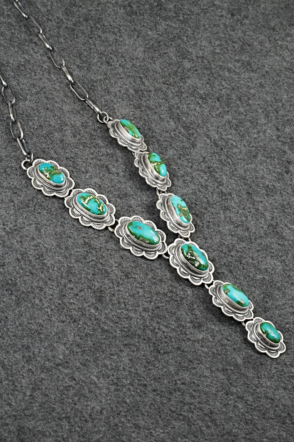 Turquoise & Sterling Silver Necklace and Earrings Set - Randy Boyd