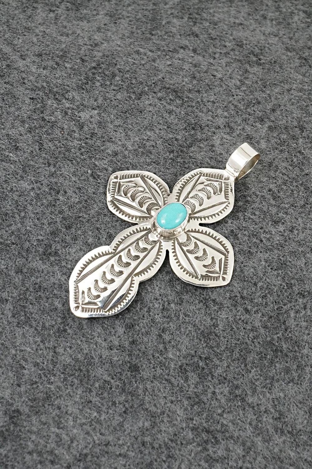 Turquoise & Sterling Silver Pendant - Arnold Blackgoat