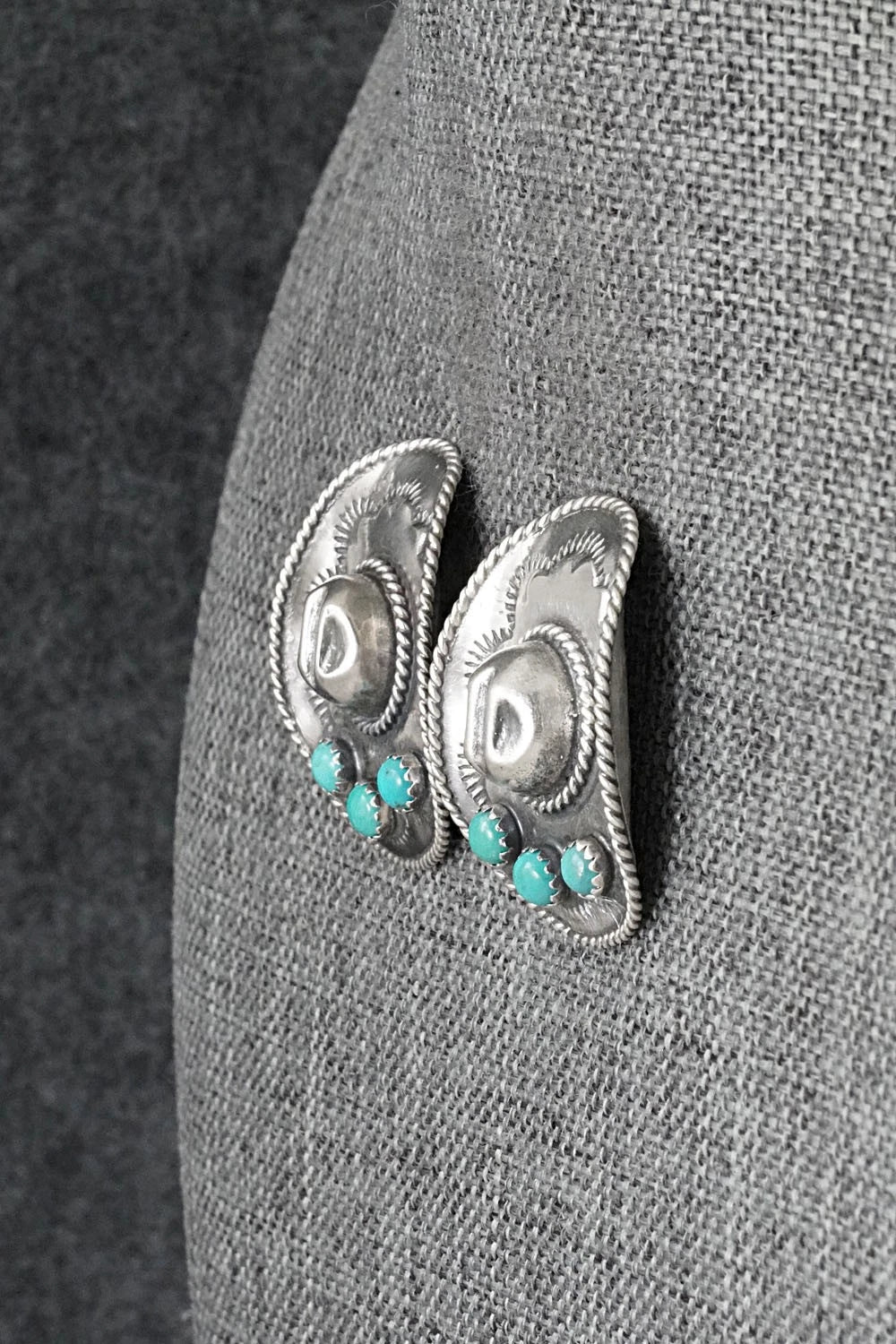 Turquoise & Sterling Silver Earrings - Bobby Platero