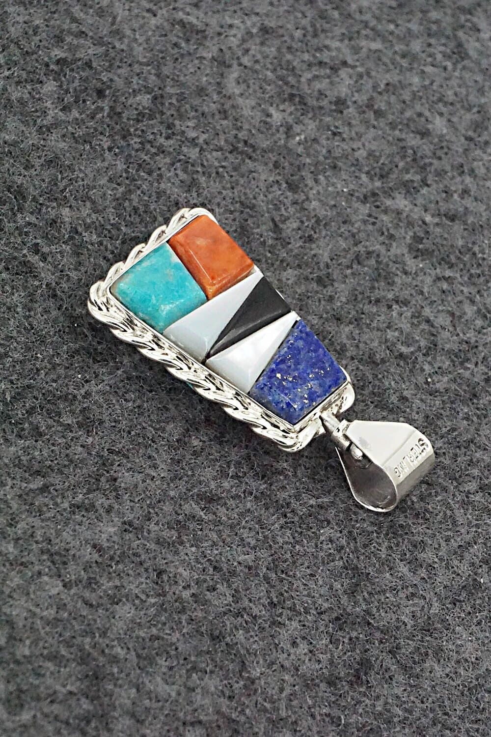 Multi-Stone & Sterling Silver Double-Sided Pendant - Bevis Tsadasi