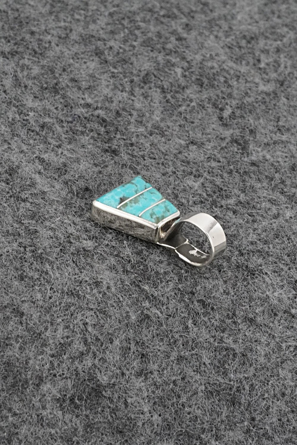 Turquoise & Sterling Silver Inlay Pendant - Michelle Haloo