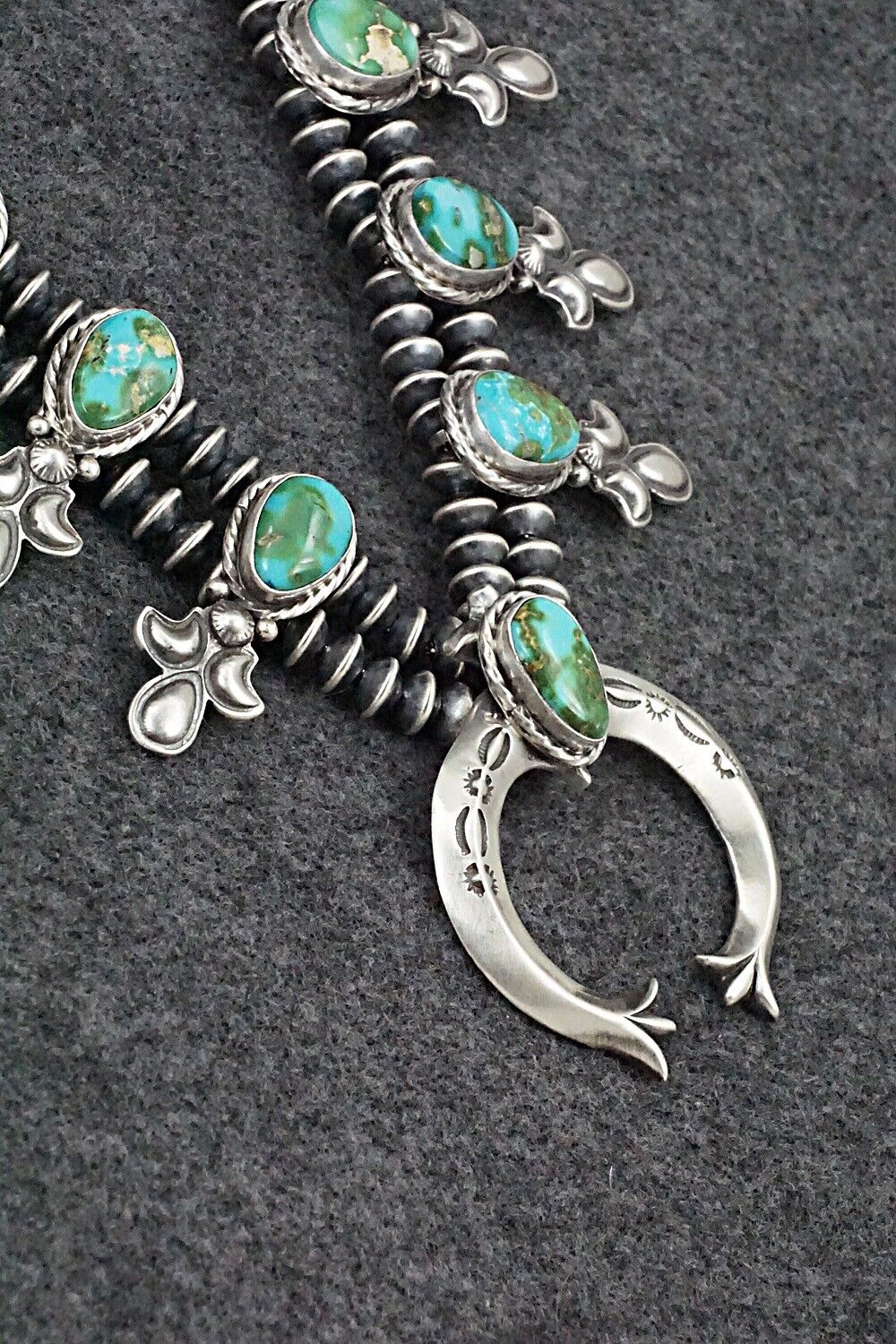 Turquoise & Sterling Silver Squash Blossom Set - Adrienne Gordon