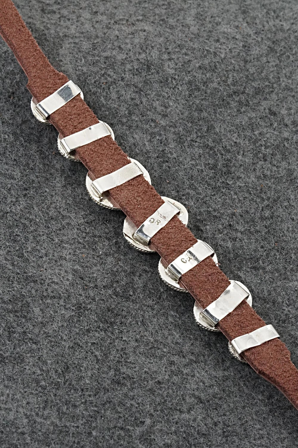 Turquoise, Sterling Silver & Leather Bracelet - Rosita Charlie