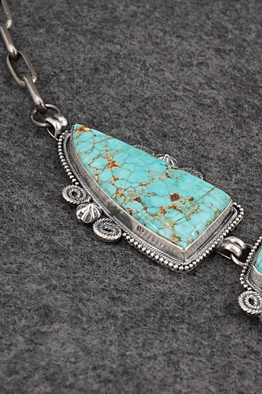 Turquoise & Sterling Silver Necklace and Earrings Set - Darrin Livingston