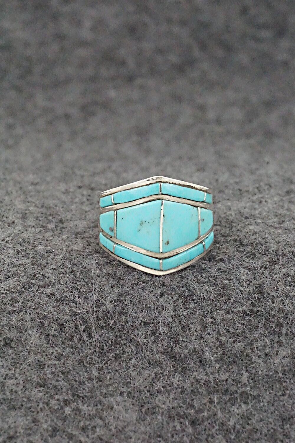 Turquoise & Sterling Silver Ring - Andrew Enrico - Size 7.5