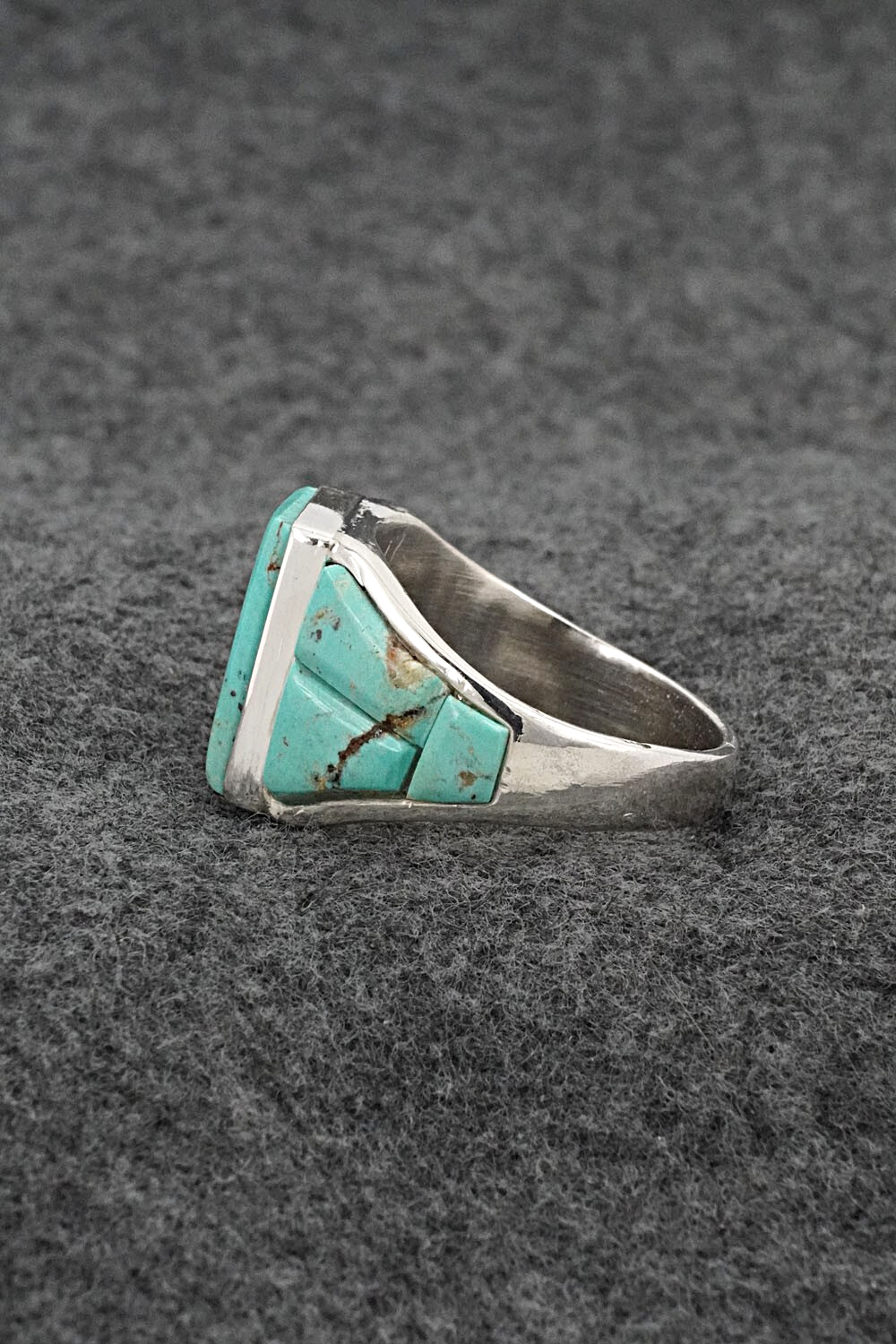Turquoise & Sterling Silver Ring - Bevis Tsadiasi - Size 12