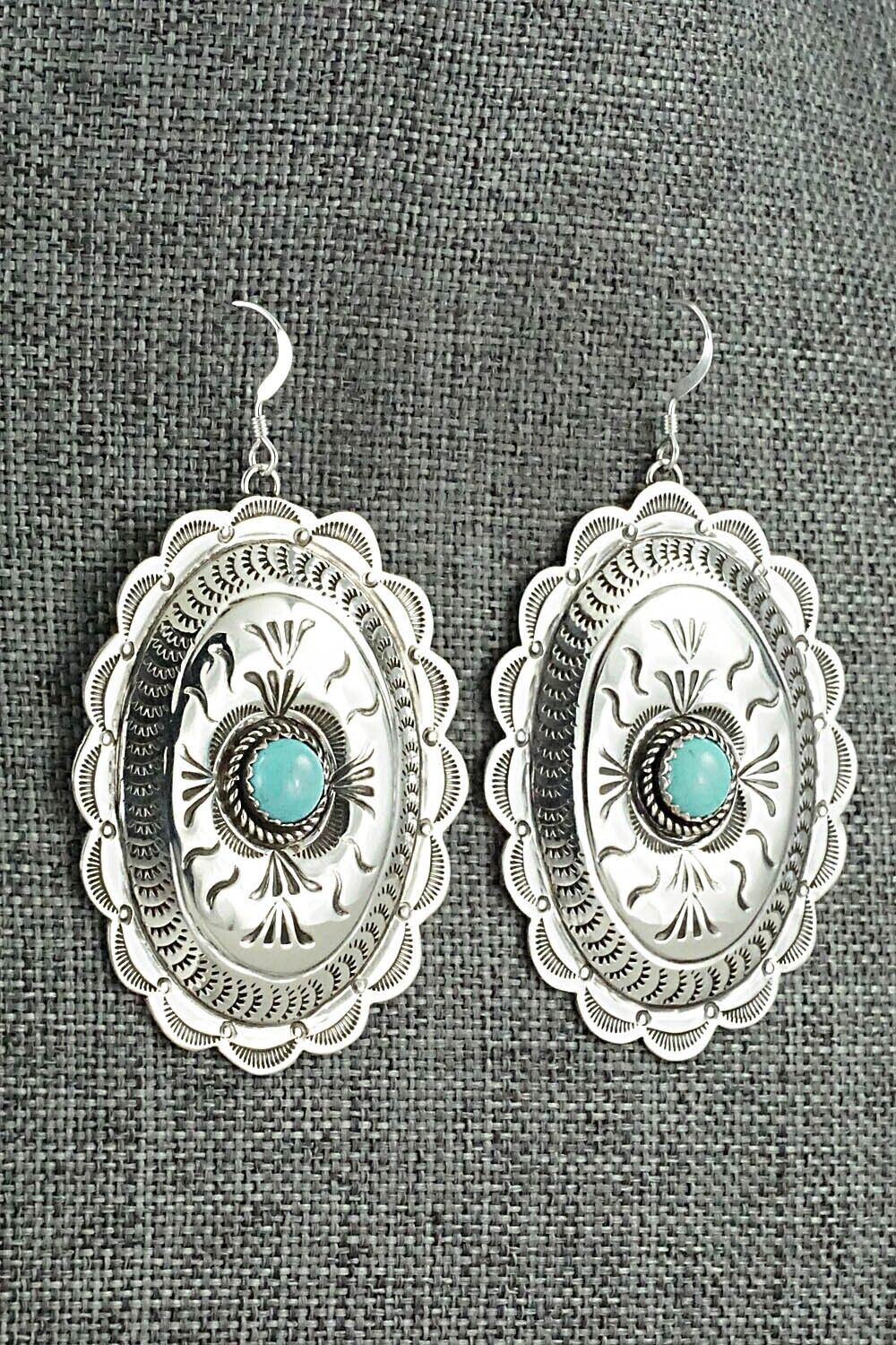 Turquoise and Sterling Silver Earrings - Jimmie James