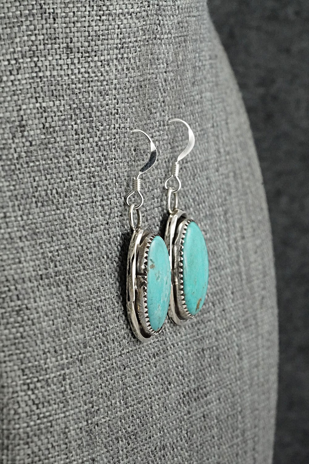 Turquoise & Sterling Silver Earrings - Ernest Hawthorne