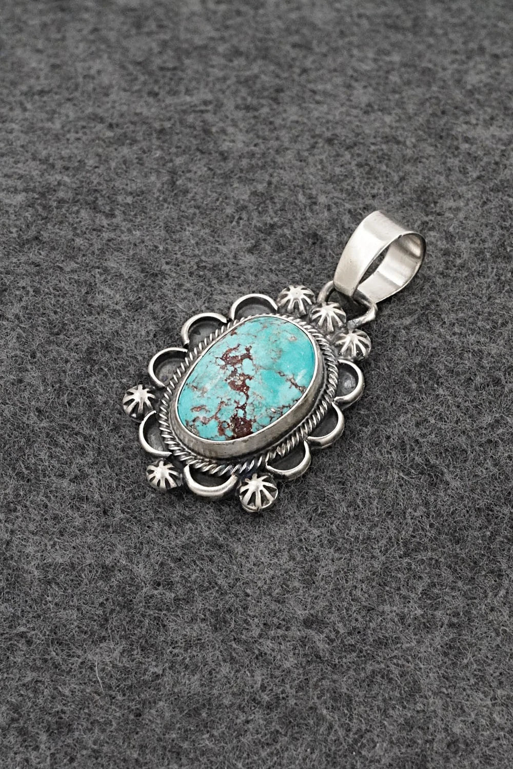 Turquoise & Sterling Silver Pendant - Bobby Johnson